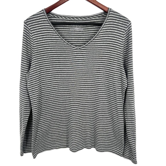 Talbots Womens Size Large Glitter Sparkle Long Sleeve Blouse Shirt Top Christmas - Picture 1 of 7